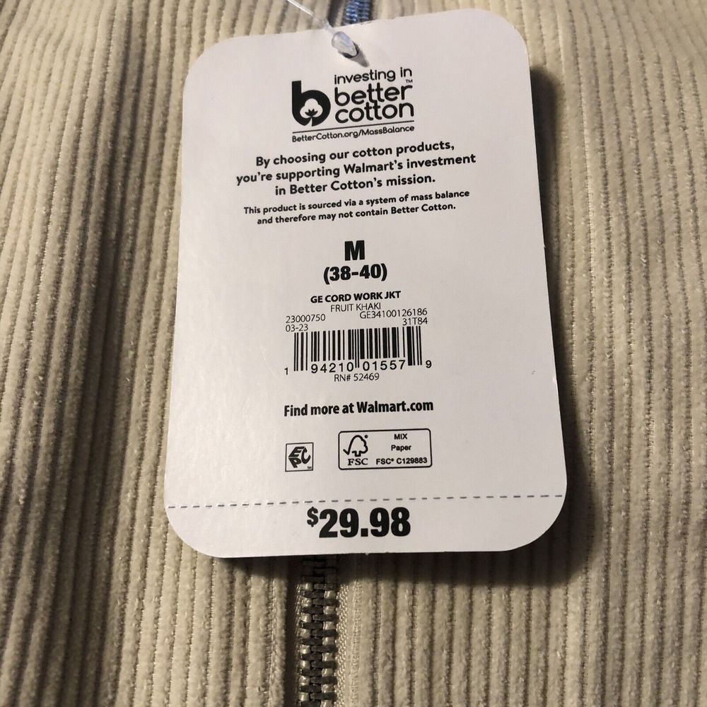 NEW MEN George Cream Soot Corduroy Full Zip Jacket Medium - Picture 8 of 14